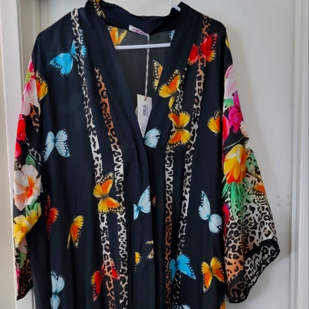 Johnny way kimono maxi dress butterfly large